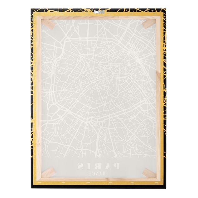 Obrazy na ścianę Mapa miasta Paris - Klasyczna Black