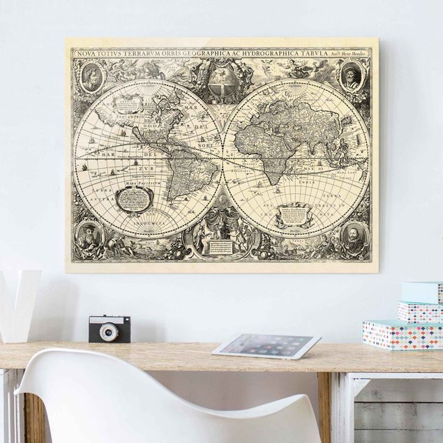 Obraz mapa świata zabytkowa mapa świata antyczna ilustracja