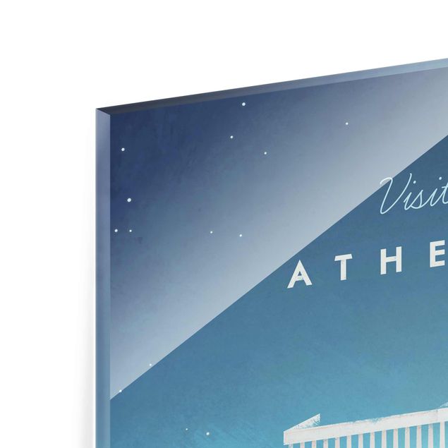 Niebieskie obrazy Plakat podróżniczy - Ateny