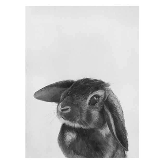 Zwierzęta obrazy Ilustracja królik czarno-biały rysunek