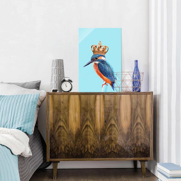 Obrazy na szkle portret Lodowy ptak z koroną