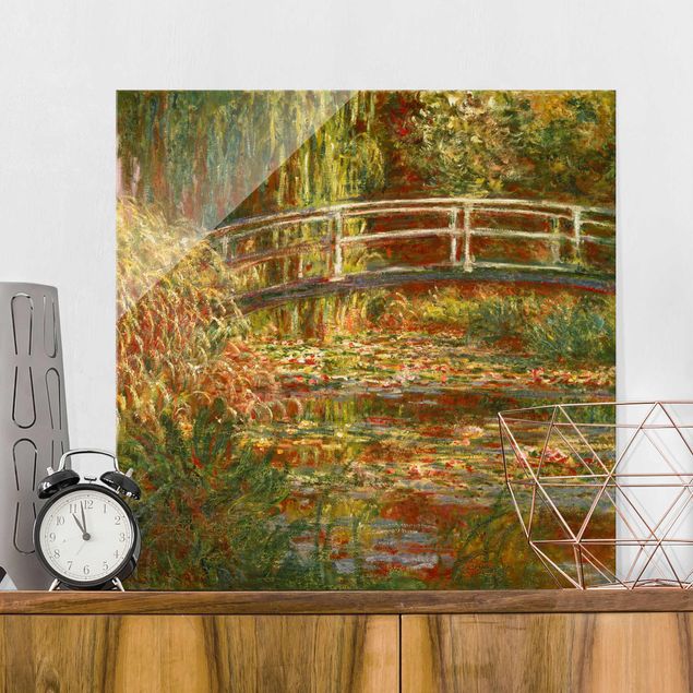 Obrazy nowoczesne Claude Monet - Staw z liliami wodnymi i japoński mostek (Harmonia w różu)