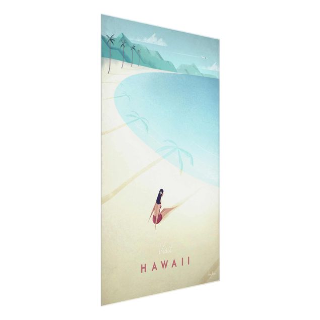Obrazy na szkle krajobraz Plakat podróżniczy - Hawaje