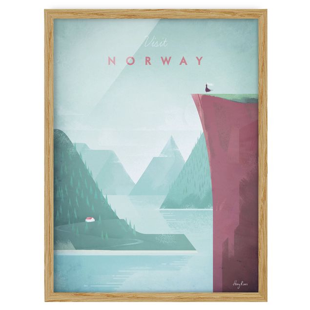 Obrazy w ramie do korytarzu Plakat podróżniczy - Norwegia
