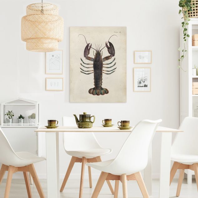 Nowoczesne obrazy do salonu Ilustracja homara w stylu vintage