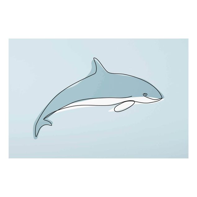 Obrazy na szkle zwierzęta Dolphin Line Art