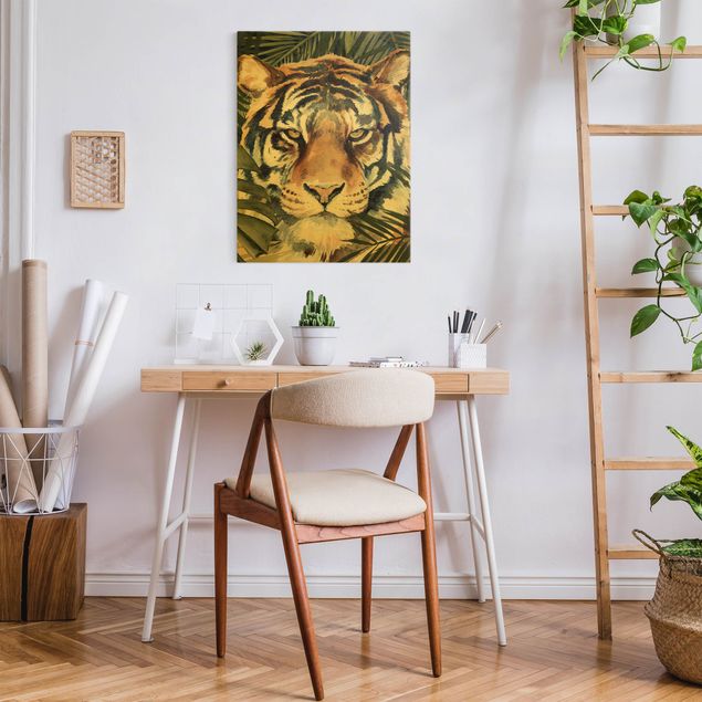 Obrazy do salonu nowoczesne Tygrys w dżungli