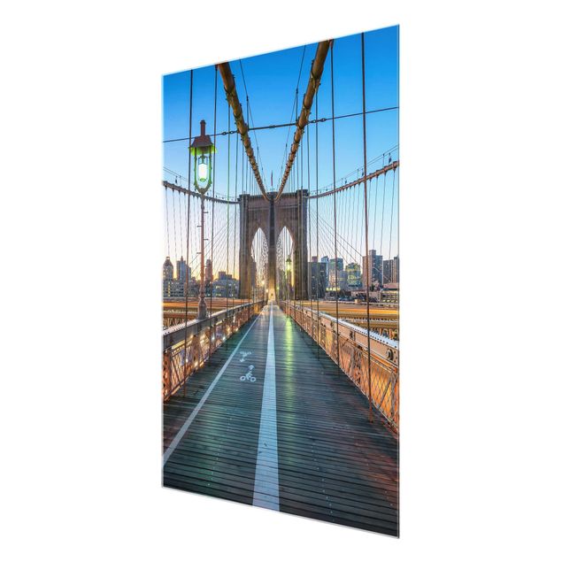 Obrazy nowoczesne Poranny widok z mostu brooklyńskiego