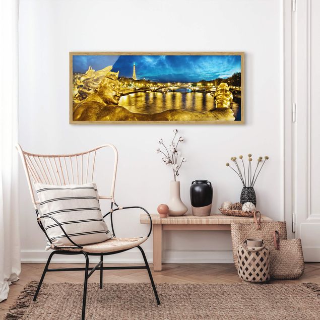 Obrazy w ramie do korytarzu Złoty Paryż