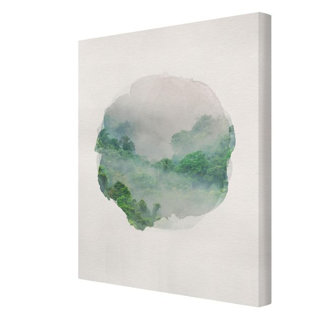 Obrazy dżungla Akwarele - Dżungla we mgle