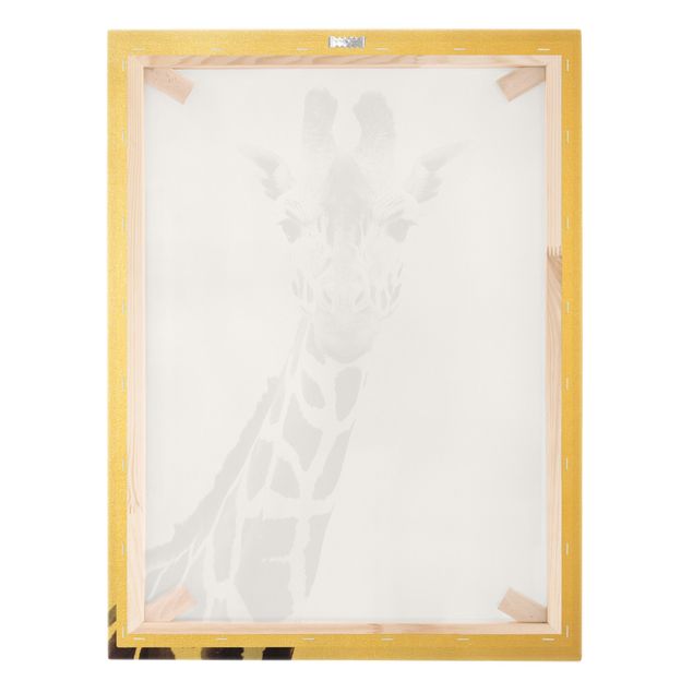Obraz na płótnie Portret żyrafy w czerni i bieli