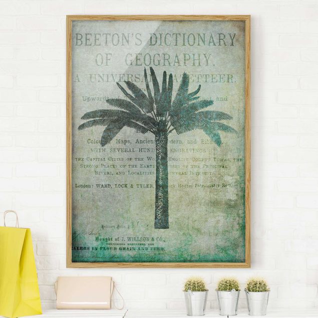 Dekoracja do kuchni Kolaż w stylu vintage - antyczne drzewo palmowe