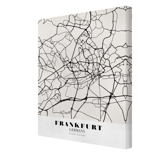 Obrazy mapy Mapa miasta Frankfurt - Klasyczna