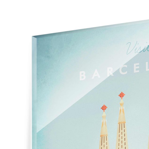 Czerwony obraz Plakat podróżniczy - Barcelona