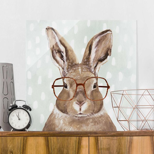 Obrazy na szkle kwadrat Brillowane zwierzęta - królik