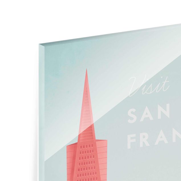 Turkusowy obraz Plakat podróżniczy - San Francisco