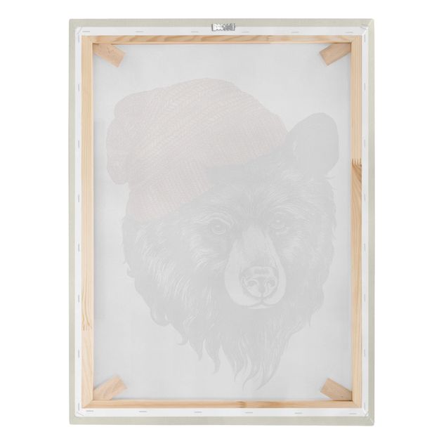 Obrazki czarno białe Ilustracja Niedźwiedź z czerwoną czapką Rysunek
