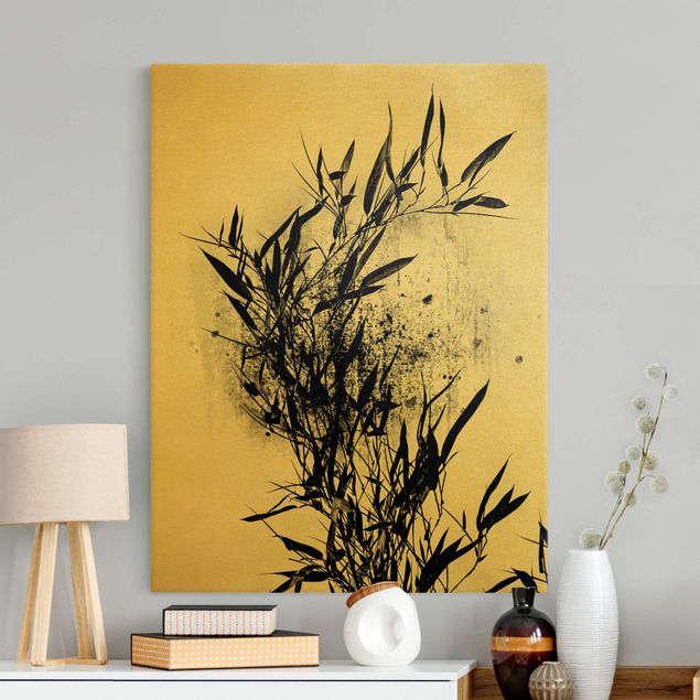 Obrazy krajobraz Graficzny świat roślin - Czarny bambus
