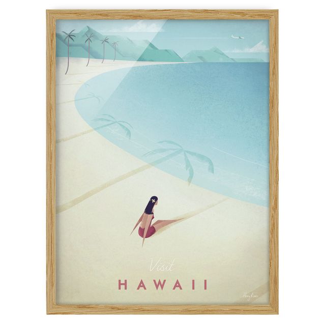 Obrazy w ramie plaża Plakat podróżniczy - Hawaje