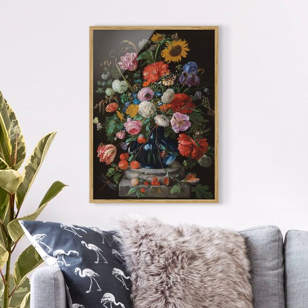 Obrazy w ramie artystyczny Jan Davidsz de Heem - Szklany wazon z kwiatami
