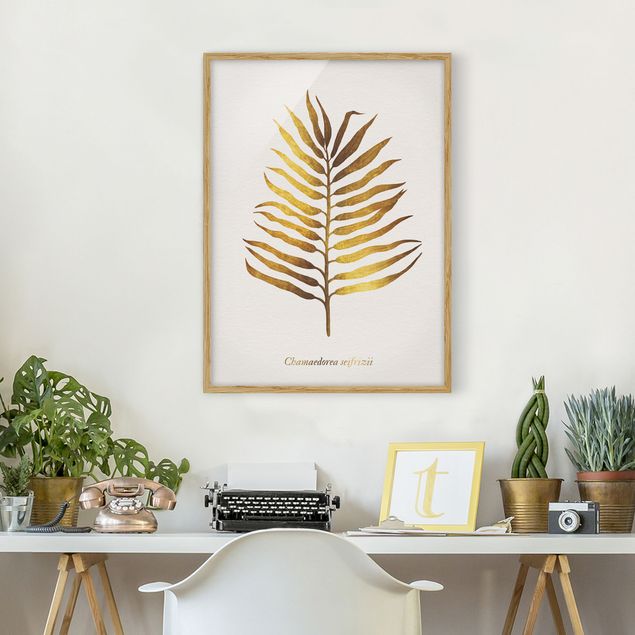 Obrazy w ramie do korytarzu Złoto - liść palmy II