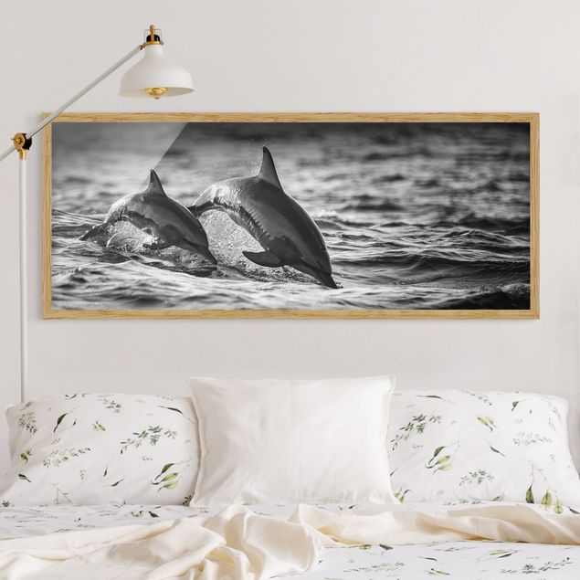 Obrazy ryby Dwa skaczące delfiny