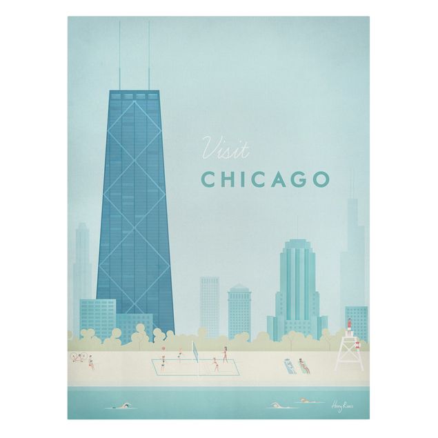Retro obrazy Plakat podróżniczy - Chicago