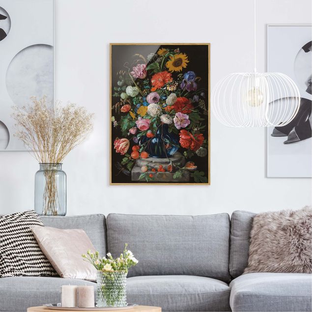 Obrazy w ramie do korytarzu Jan Davidsz de Heem - Szklany wazon z kwiatami