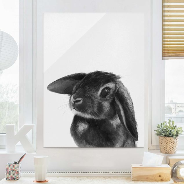 Artystyczne obrazy Ilustracja królik czarno-biały rysunek