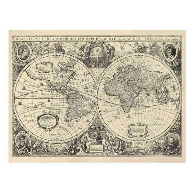 Obraz mapa świata zabytkowa mapa świata antyczna ilustracja