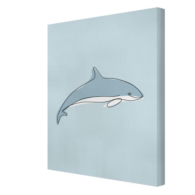 Obraz niebieski Dolphin Line Art
