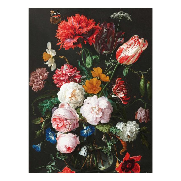 Nowoczesne obrazy do salonu Jan Davidsz de Heem - Martwa natura z kwiatami w szklanym wazonie
