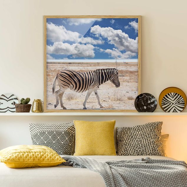 Obrazy w ramie krajobraz Zebra na sawannie
