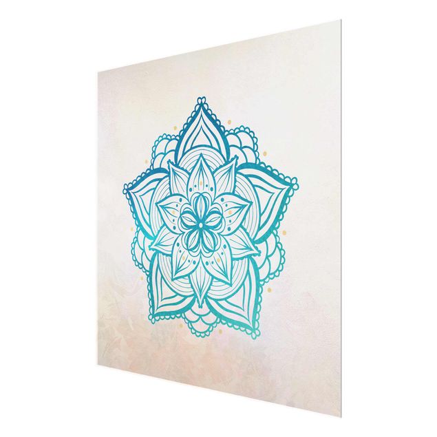 Obrazy nowoczesny Mandala Ilustracja Mandala złota niebieska