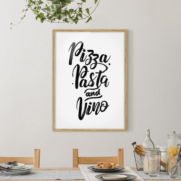 Obrazy w ramie do kuchni Pizza Pasta i Vino