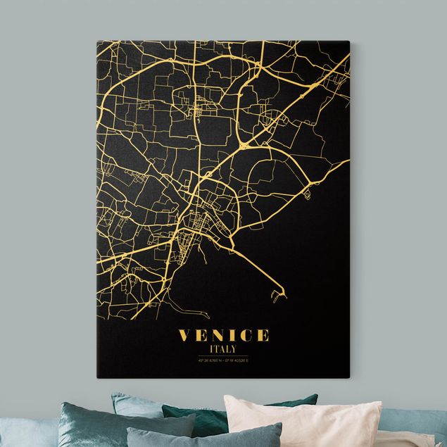 Obrazy powiedzenia Mapa miasta Venice - Klasyczna Black