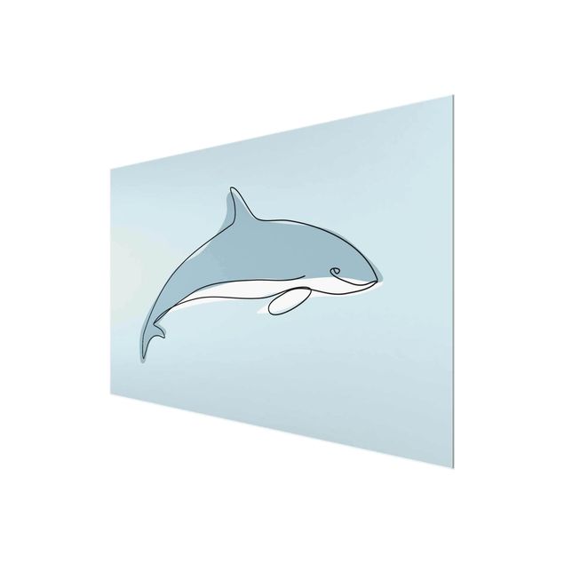 Obrazy ze zwierzętami Dolphin Line Art