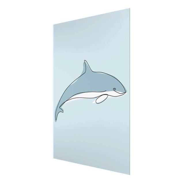 Obrazy ze zwierzętami Dolphin Line Art