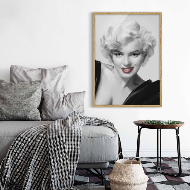 Obrazy w ramie do łazienki Marilyn na sofie