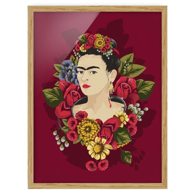 Obrazy w ramie do łazienki Frida Kahlo - Róże