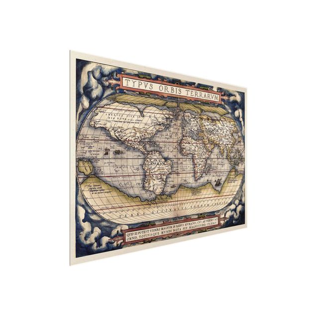 Obrazy vintage Historyczna mapa świata Typus Orbis Terrarum