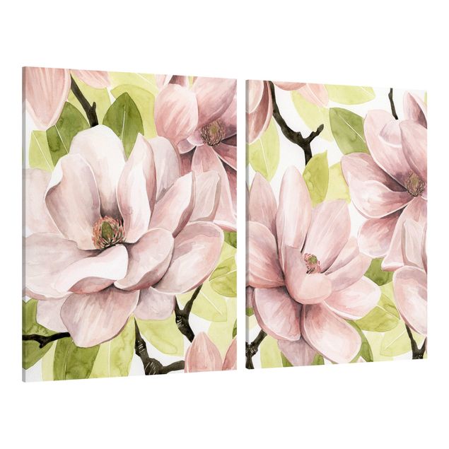 Obrazy motywy kwiatowe Magnolia Zestaw różu do policzków I