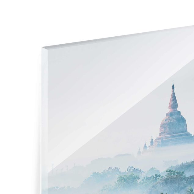 Nowoczesne obrazy Poranna mgła nad dżunglą Bagan