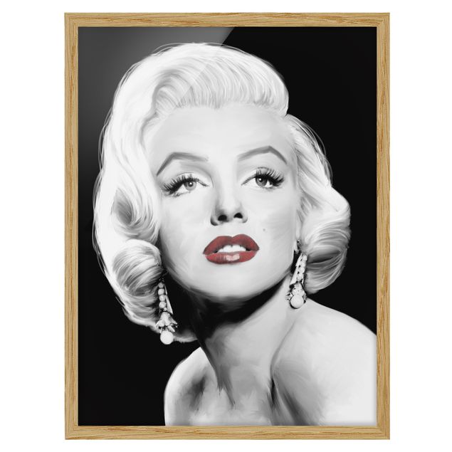 Obrazy w ramie do kuchni Marilyn z biżuterią na uszach