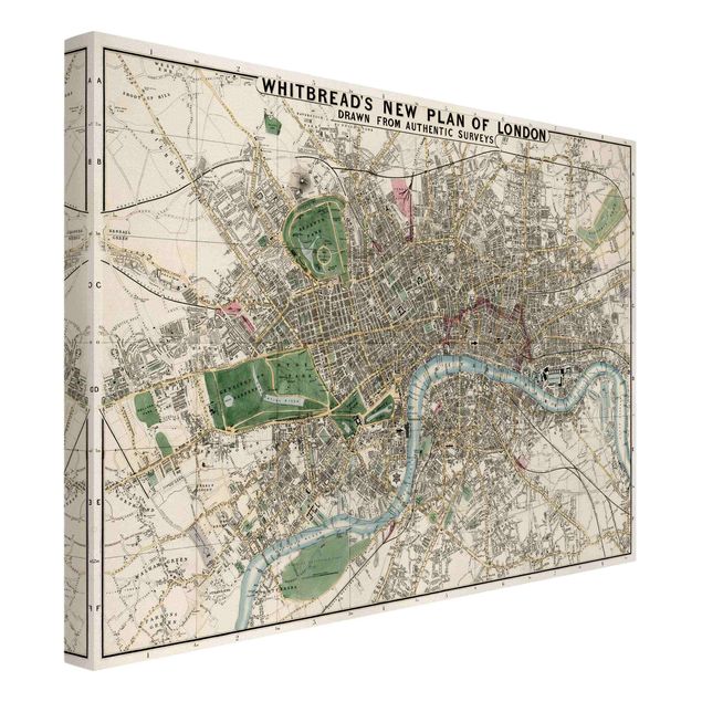 Retro obrazy Mapa miasta w stylu vintage Londyn