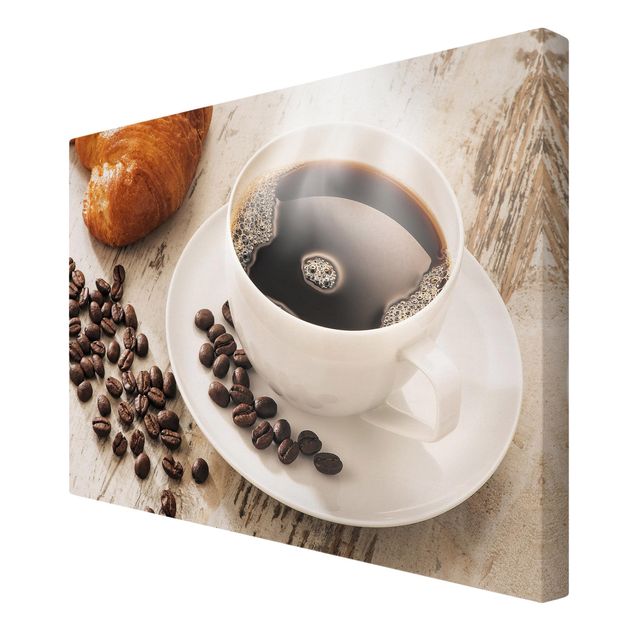 Obraz na płótnie - Filiżanka kawy z ziarnami kawy