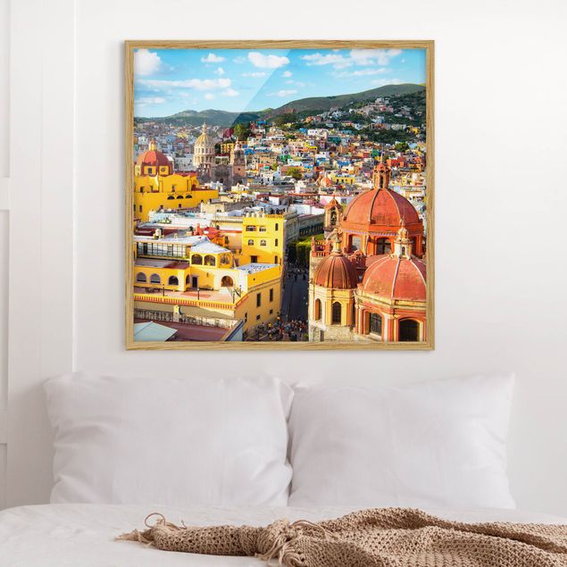 Obrazy w ramie artystyczny Kolorowe domy Guanajuato