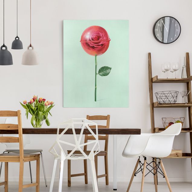Obrazy na płótnie róże Róża z lizakiem
