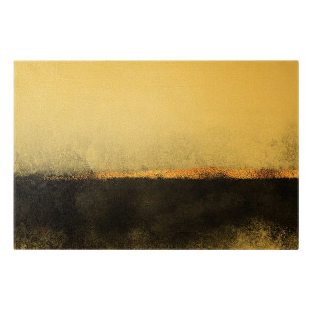 Obraz abstrakcja na płótnie Abstrakcja Złoty horyzont czarno-biały