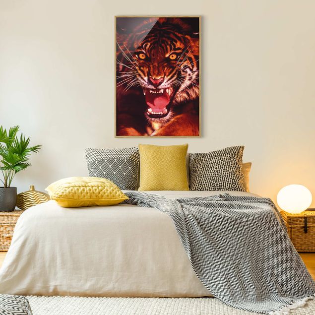 Obrazy w ramie do łazienki Dziki tygrys